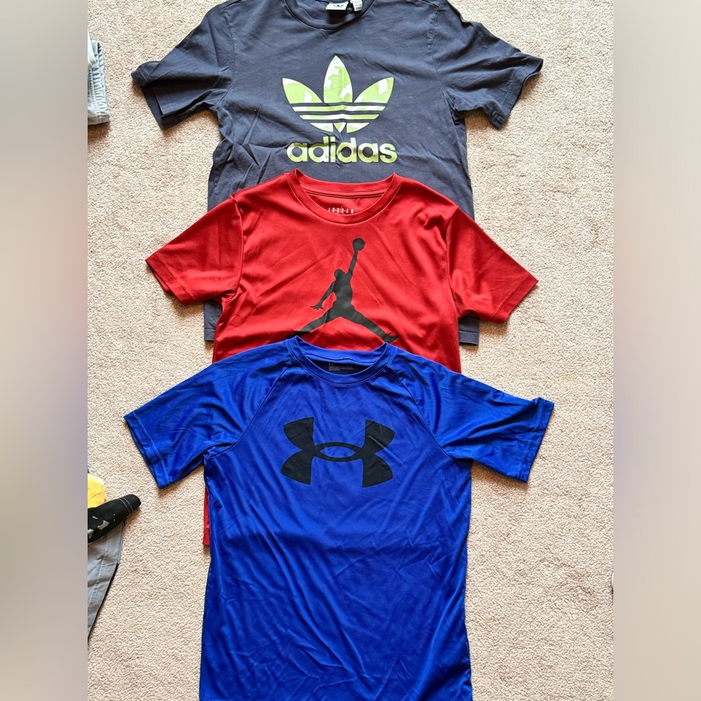 Adidas, Jordan & Under Armour Boys Like New T-shirt Lot of 3